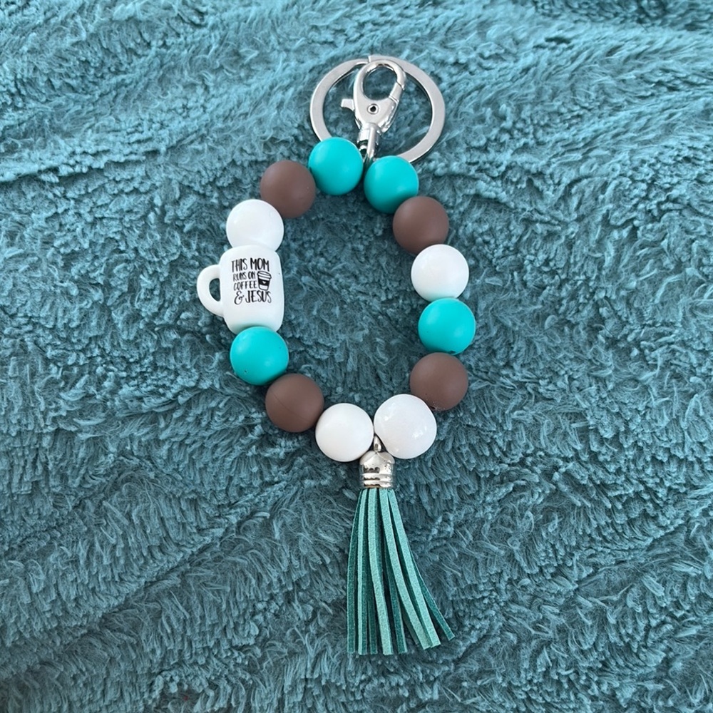 Handmade wristlet keychain